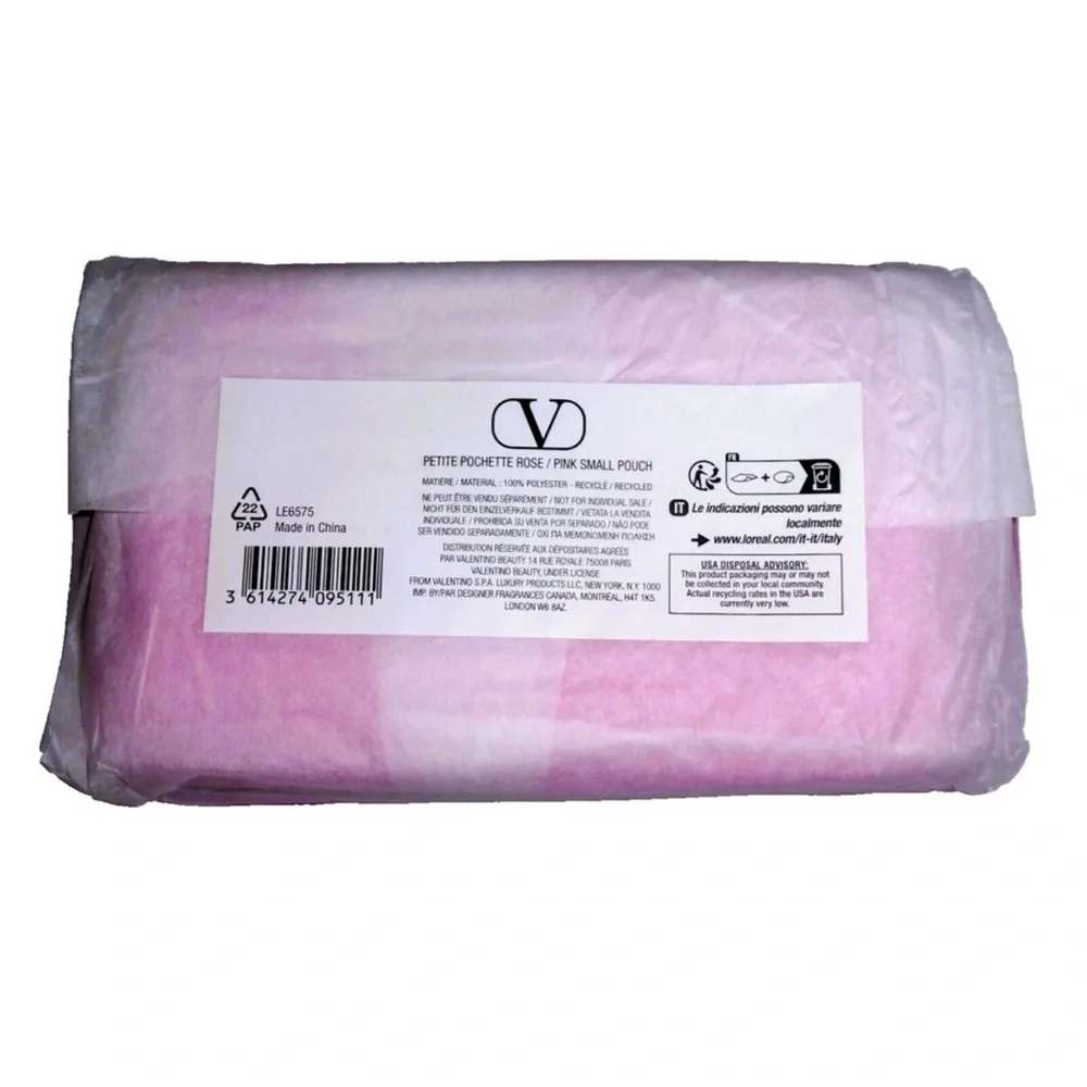Valentino Beauty Pouch Hot Pink travel Bag makeup Clutch studded texture.